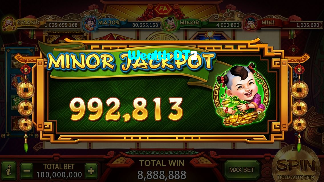 Wealth DT2 casino presented on mobile device in Pakistan with slots and live games